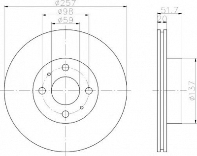 HELLA PAGID 8dd355101881 -  Тормозной диск